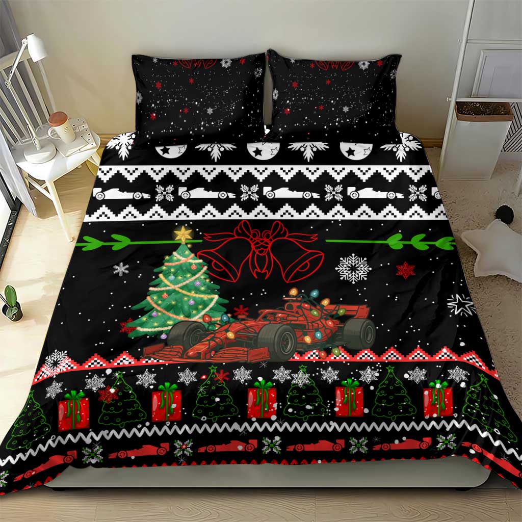 Monaco Christmas Bedding Set with Race Car Christmas Tree and Snowflake Holiday - Wonder Print Shop