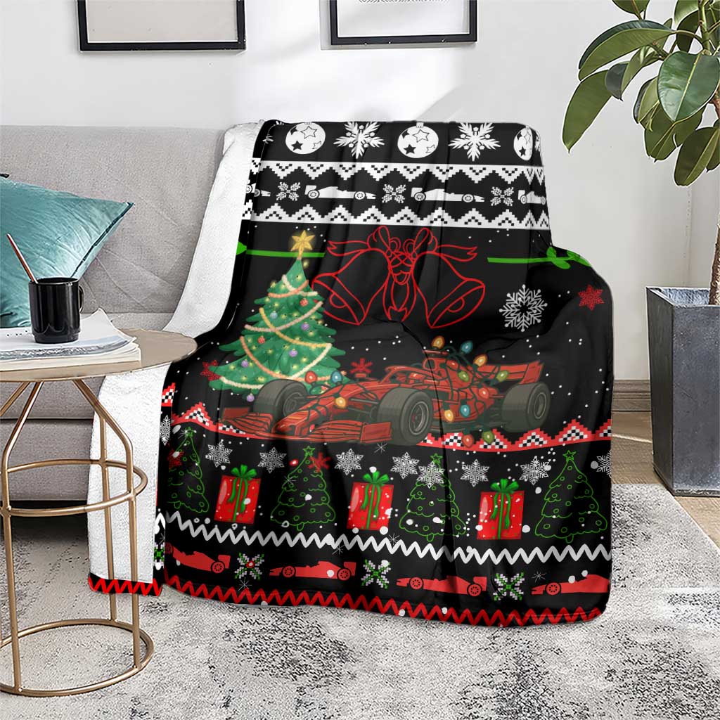 Monaco Christmas Blanket with Race Car Christmas Tree and Snowflake Holiday - Wonder Print Shop