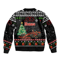 Monaco Christmas Bomber Jacket with Race Car Christmas Tree and Snowflake Holiday - Wonder Print Shop