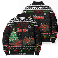 Monaco Christmas Bomber Puffer Jacket with Race Car Christmas Tree and Snowflake Holiday - Wonder Print Shop