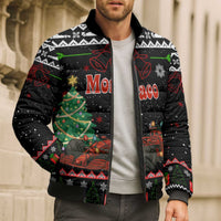 Monaco Christmas Bomber Puffer Jacket with Race Car Christmas Tree and Snowflake Holiday - Wonder Print Shop
