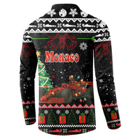 Monaco Christmas Button Sweatshirt with Race Car Christmas Tree and Snowflake Holiday - Wonder Print Shop