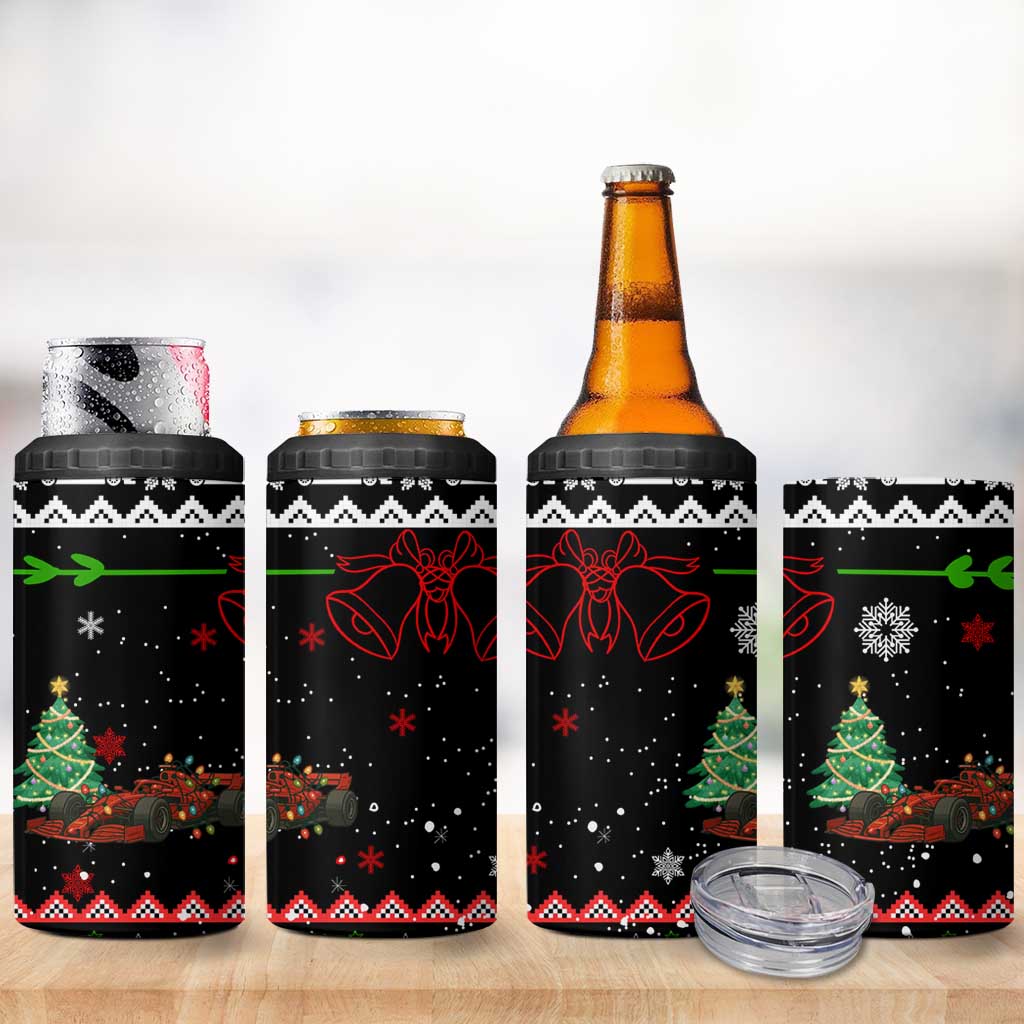 Monaco Christmas 4 in 1 Can Cooler Tumbler with Race Car Christmas Tree and Snowflake Holiday - Wonder Print Shop