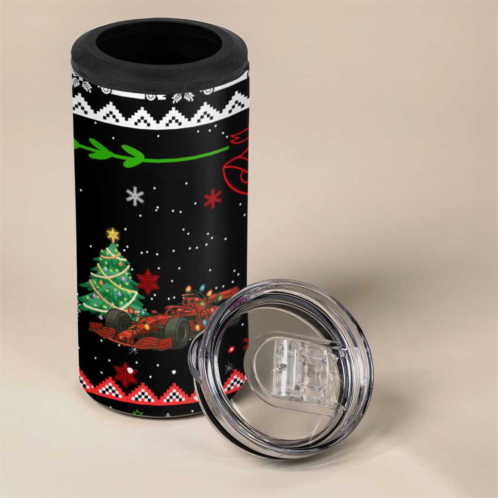 Monaco Christmas 4 in 1 Can Cooler Tumbler with Race Car Christmas Tree and Snowflake Holiday - Wonder Print Shop