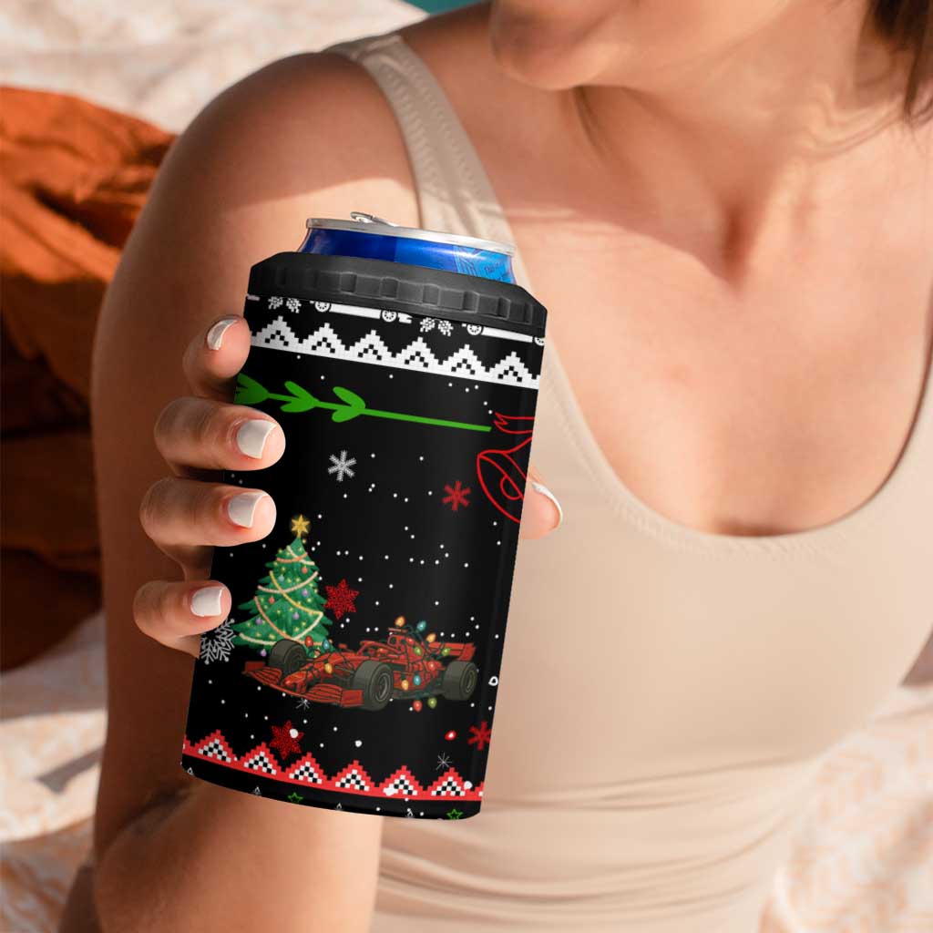 Monaco Christmas 4 in 1 Can Cooler Tumbler with Race Car Christmas Tree and Snowflake Holiday - Wonder Print Shop
