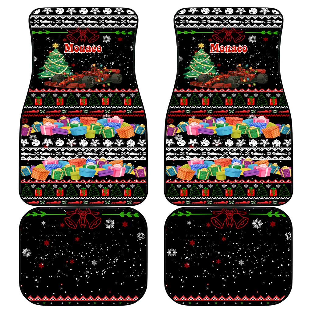 Monaco Christmas Car Mats with Race Car Christmas Tree and Snowflake Holiday - Wonder Print Shop