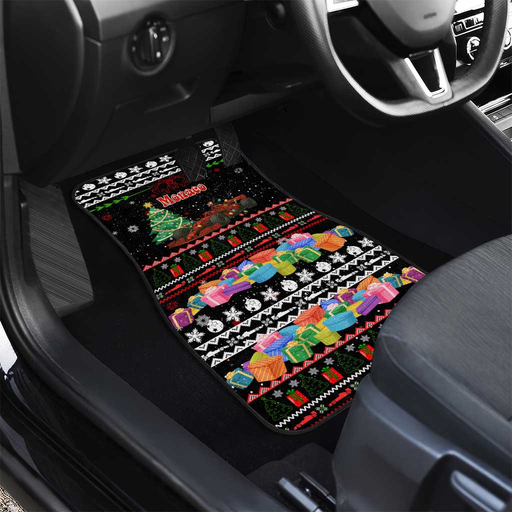 Monaco Christmas Car Mats with Race Car Christmas Tree and Snowflake Holiday - Wonder Print Shop