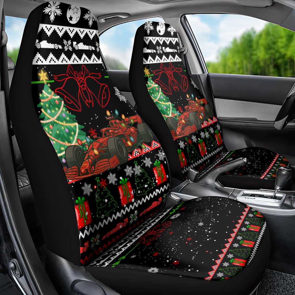 Monaco Christmas Car Seat Cover with Race Car Christmas Tree and Snowflake Holiday - Wonder Print Shop