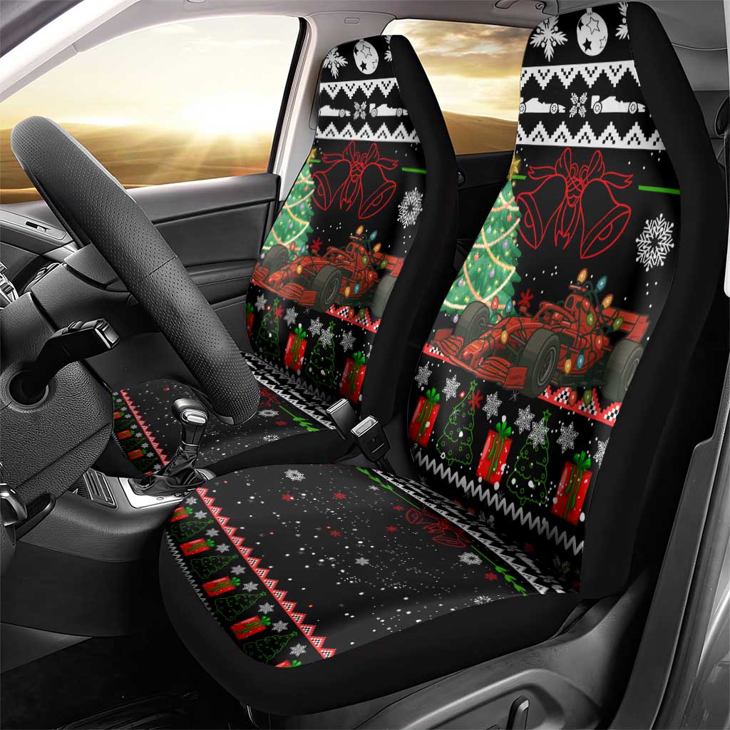 Monaco Christmas Car Seat Cover with Race Car Christmas Tree and Snowflake Holiday - Wonder Print Shop