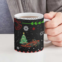 Monaco Christmas Ceramic Mug with Race Car Christmas Tree and Snowflake Holiday - Wonder Print Shop
