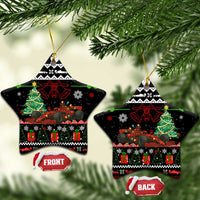 Monaco Christmas Ceramic Ornament with Race Car Christmas Tree and Snowflake Holiday - Wonder Print Shop