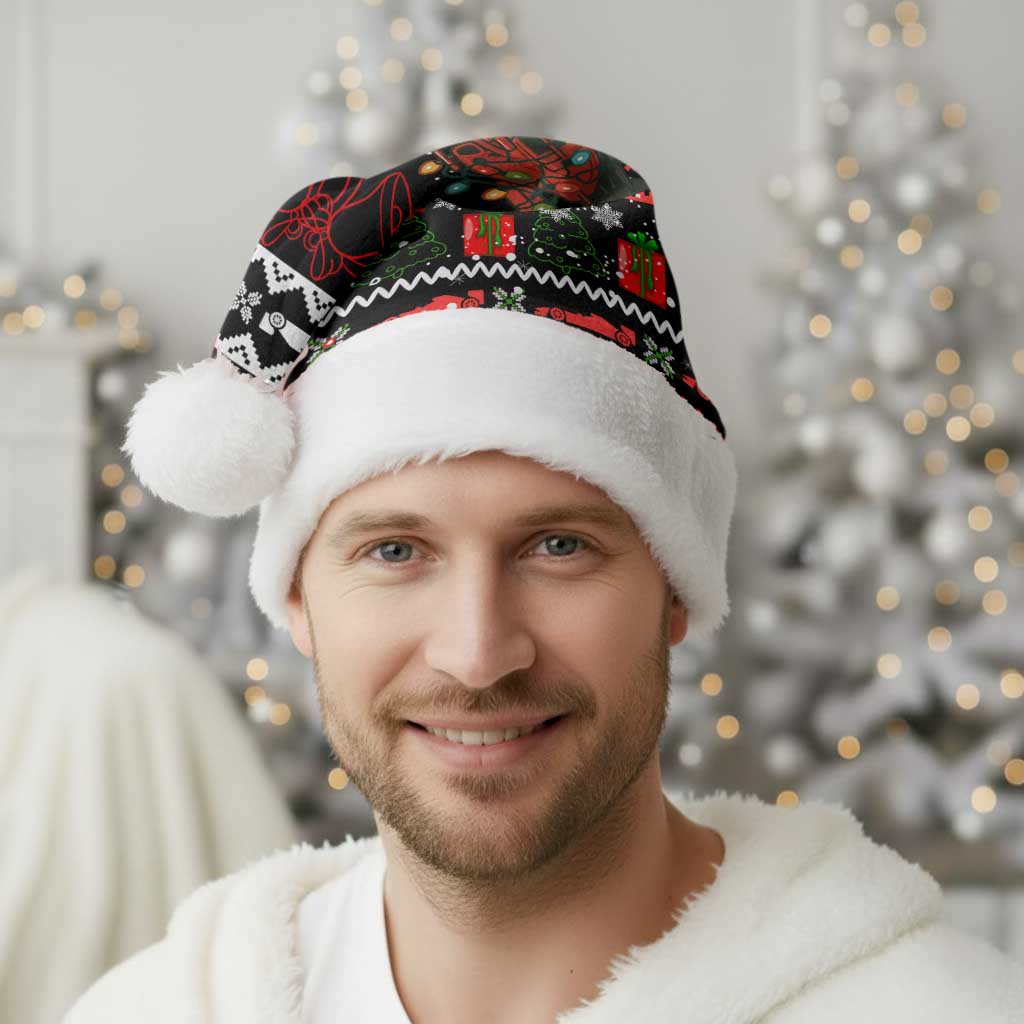 Monaco Christmas Santa Hat with Race Car Christmas Tree and Snowflake Holiday - Wonder Print Shop