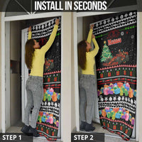 Monaco Christmas Door Cover with Race Car Christmas Tree and Snowflake Holiday - Wonder Print Shop