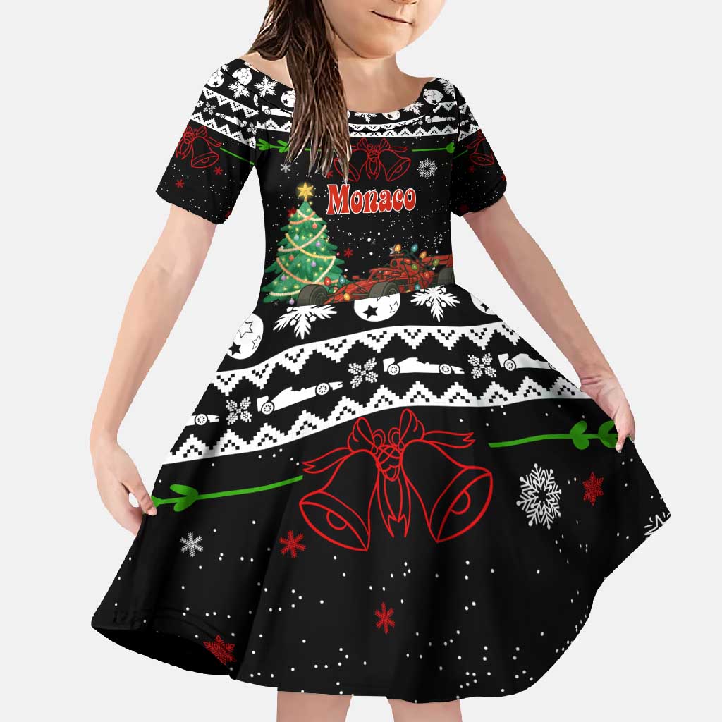Monaco Christmas Family Matching Mermaid Dress and Hawaiian Shirt with Race Car Christmas Tree and Snowflake Holiday - Wonder Print Shop