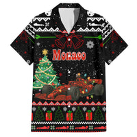 Monaco Christmas Family Matching Off The Shoulder Long Sleeve Dress and Hawaiian Shirt with Race Car Christmas Tree and Snowflake Holiday - Wonder Print Shop