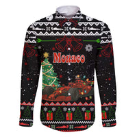 Monaco Christmas Family Matching Off Shoulder Short Dress and Hawaiian Shirt with Race Car Christmas Tree and Snowflake Holiday - Wonder Print Shop