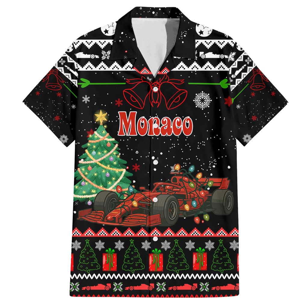 Monaco Christmas Family Matching Tank Maxi Dress and Hawaiian Shirt with Race Car Christmas Tree and Snowflake Holiday - Wonder Print Shop