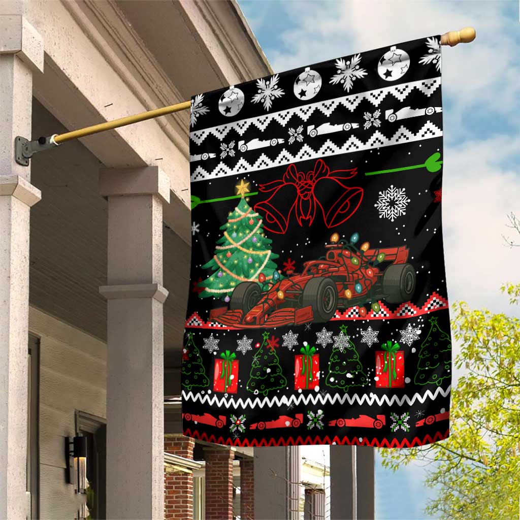Monaco Christmas Garden Flag with Race Car Christmas Tree and Snowflake Holiday - Wonder Print Shop