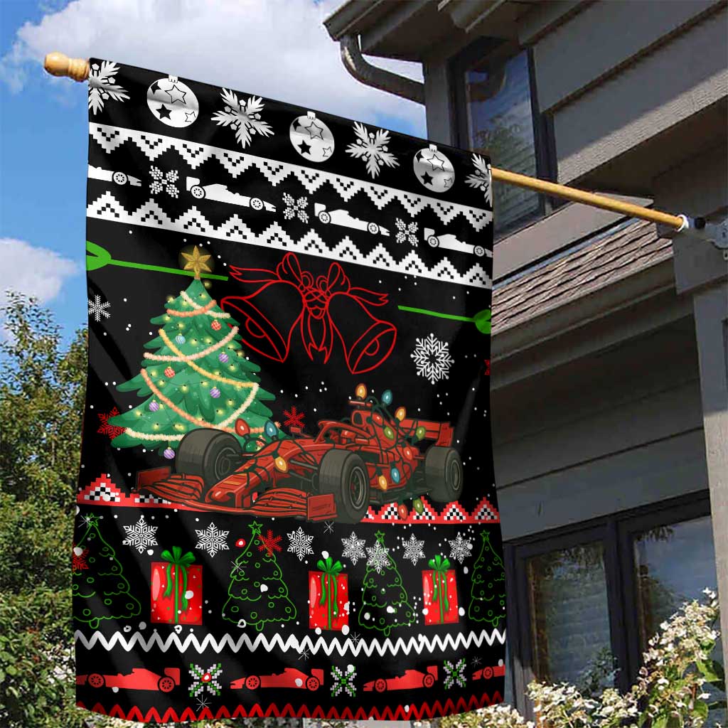 Monaco Christmas Garden Flag with Race Car Christmas Tree and Snowflake Holiday - Wonder Print Shop