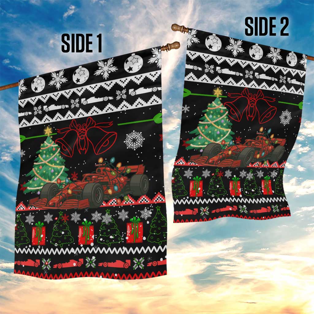 Monaco Christmas Garden Flag with Race Car Christmas Tree and Snowflake Holiday - Wonder Print Shop