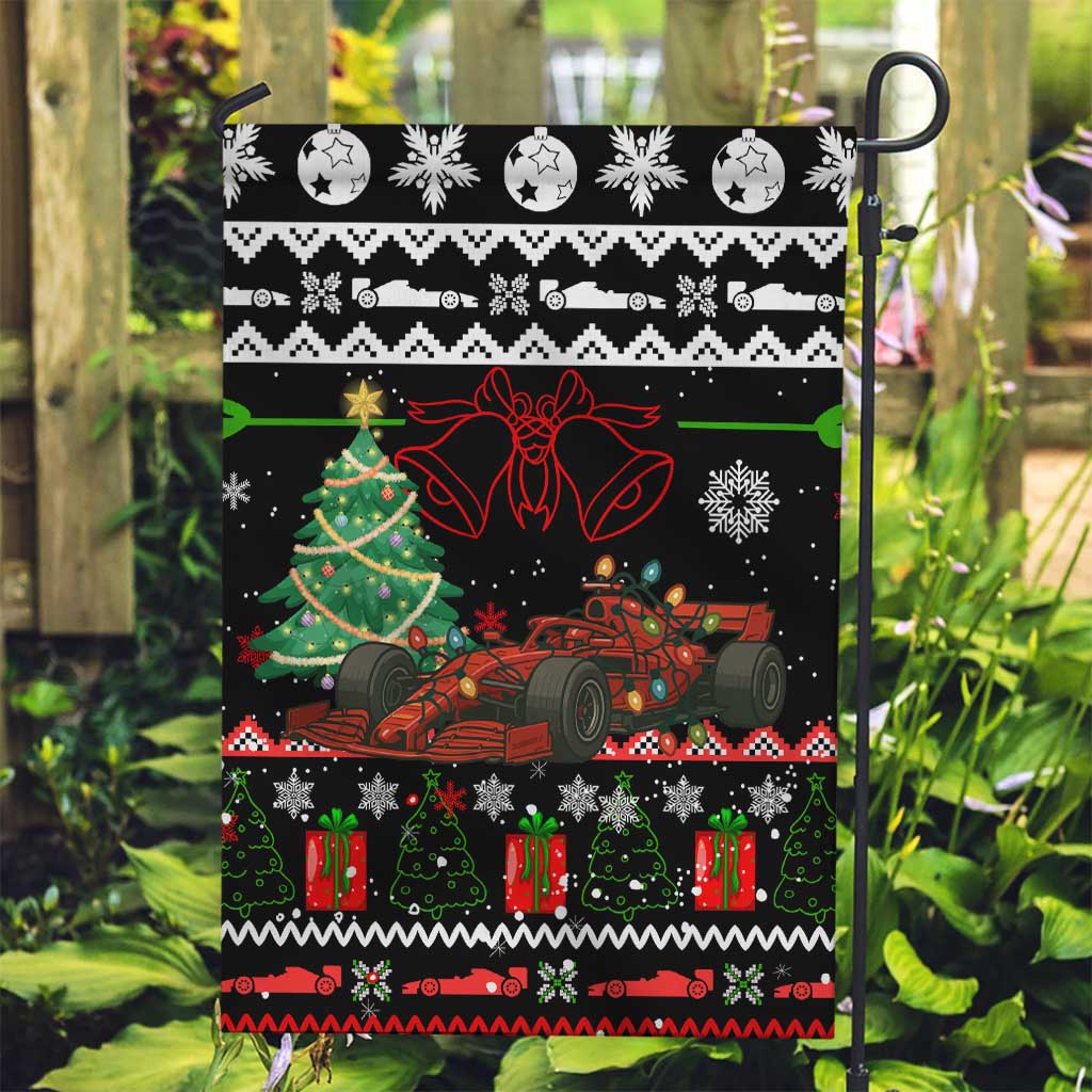 Monaco Christmas Garden Flag with Race Car Christmas Tree and Snowflake Holiday - Wonder Print Shop
