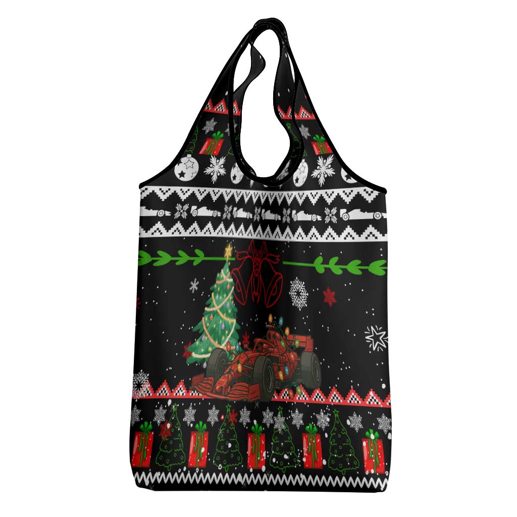 Monaco Christmas Grocery Bag with Race Car Christmas Tree and Snowflake Holiday - Wonder Print Shop