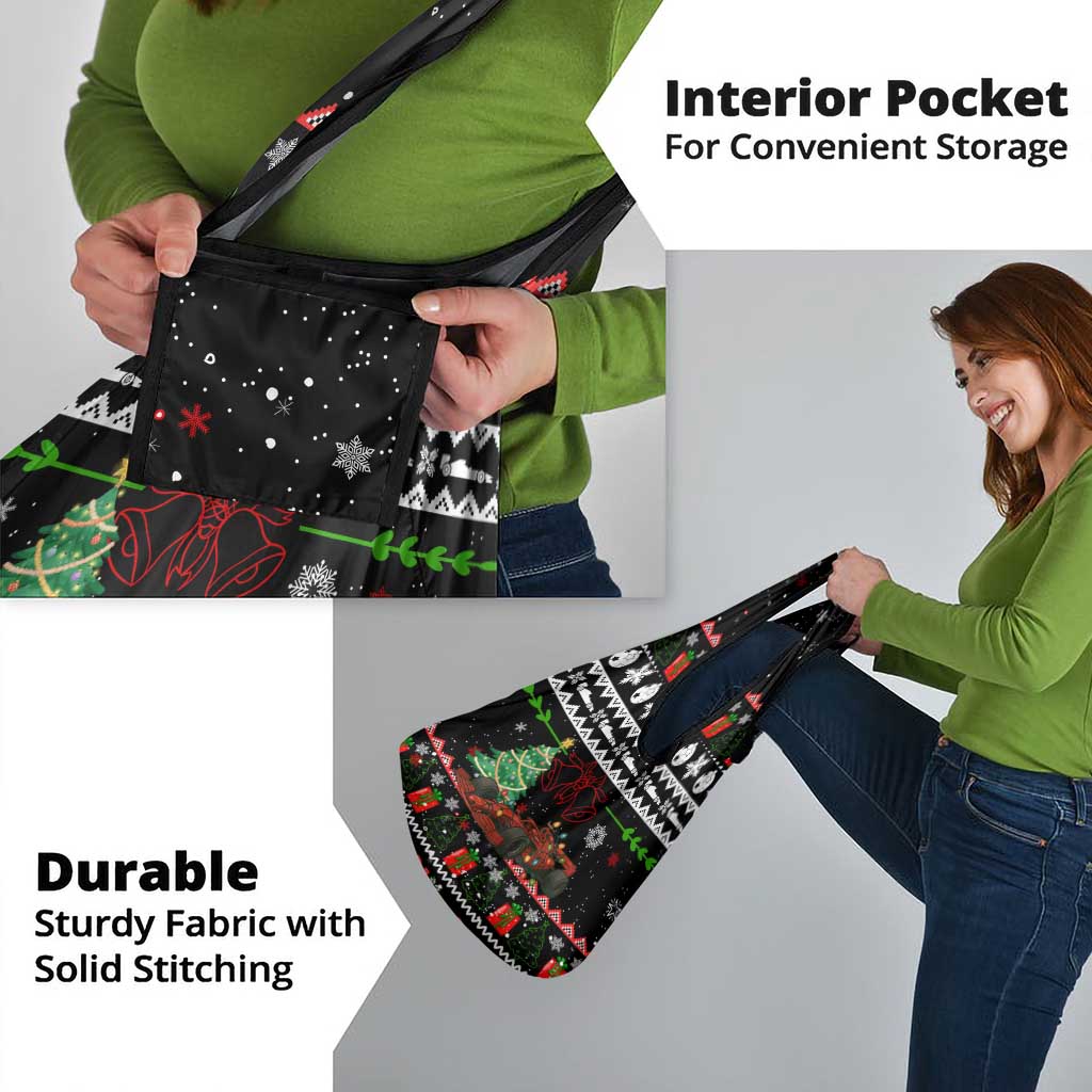 Monaco Christmas Grocery Bag with Race Car Christmas Tree and Snowflake Holiday - Wonder Print Shop