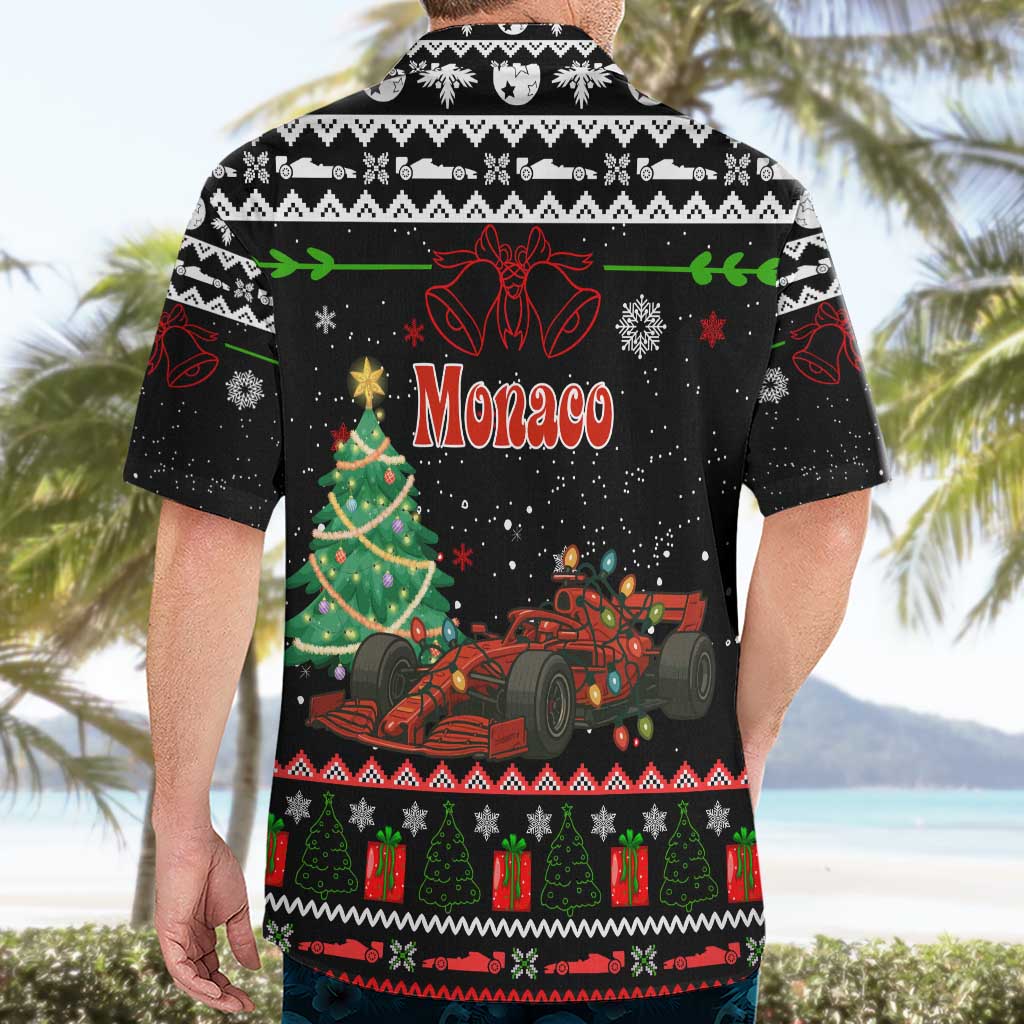 Monaco Christmas Hawaiian Shirt with Race Car Christmas Tree and Snowflake Holiday - Wonder Print Shop