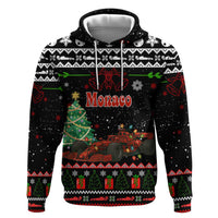 Monaco Christmas Hoodie with Race Car Christmas Tree and Snowflake Holiday - Wonder Print Shop