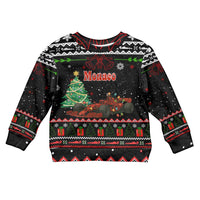 Monaco Christmas Kid Ugly Christmas Sweater with Race Car Christmas Tree and Snowflake Holiday - Wonder Print Shop