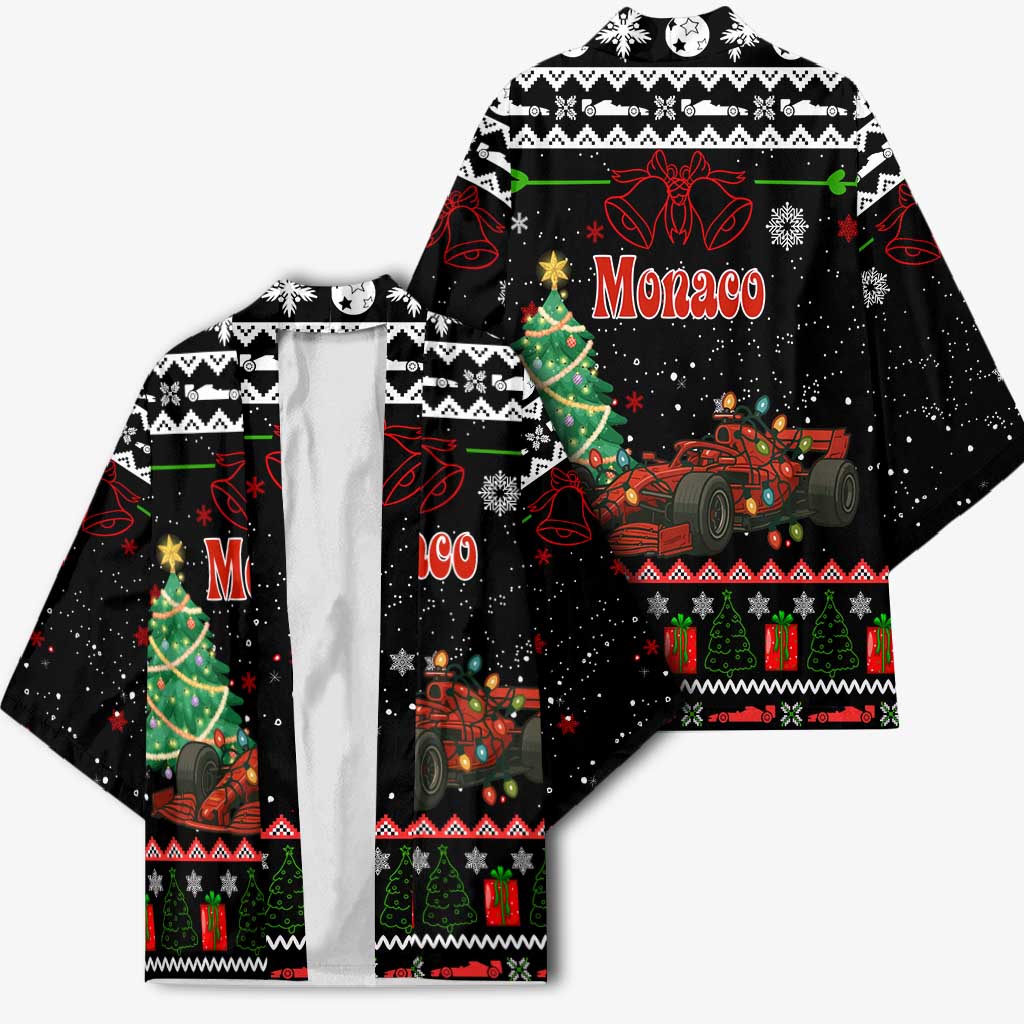 Monaco Christmas Kimono with Race Car Christmas Tree and Snowflake Holiday - Wonder Print Shop