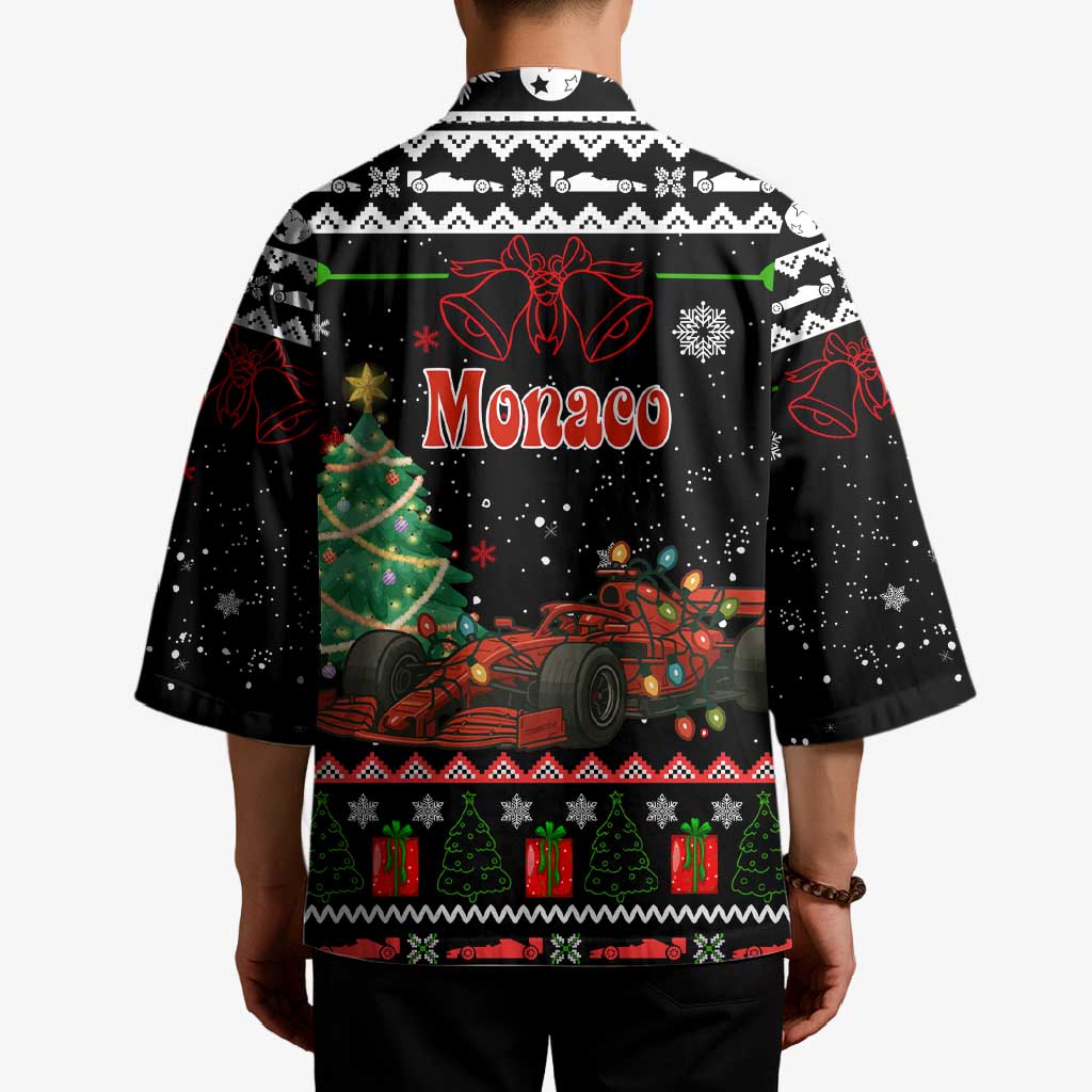 Monaco Christmas Kimono with Race Car Christmas Tree and Snowflake Holiday - Wonder Print Shop