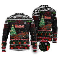 Monaco Christmas Ugly Christmas Sweater with Race Car Christmas Tree and Snowflake Holiday - Wonder Print Shop