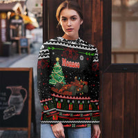 Monaco Christmas Ugly Christmas Sweater with Race Car Christmas Tree and Snowflake Holiday - Wonder Print Shop