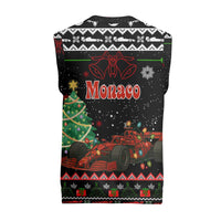 Monaco Christmas Knitted V-Neck Vest with Race Car Christmas Tree and Snowflake Holiday - Wonder Print Shop