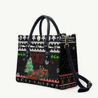 Monaco Christmas Leather Bag with Race Car Christmas Tree and Snowflake Holiday - Wonder Print Shop