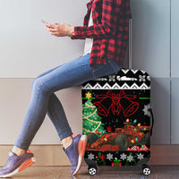 Monaco Christmas Luggage Cover with Race Car Christmas Tree and Snowflake Holiday - Wonder Print Shop