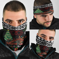 Monaco Christmas Neck Gaiter with Race Car Christmas Tree and Snowflake Holiday - Wonder Print Shop