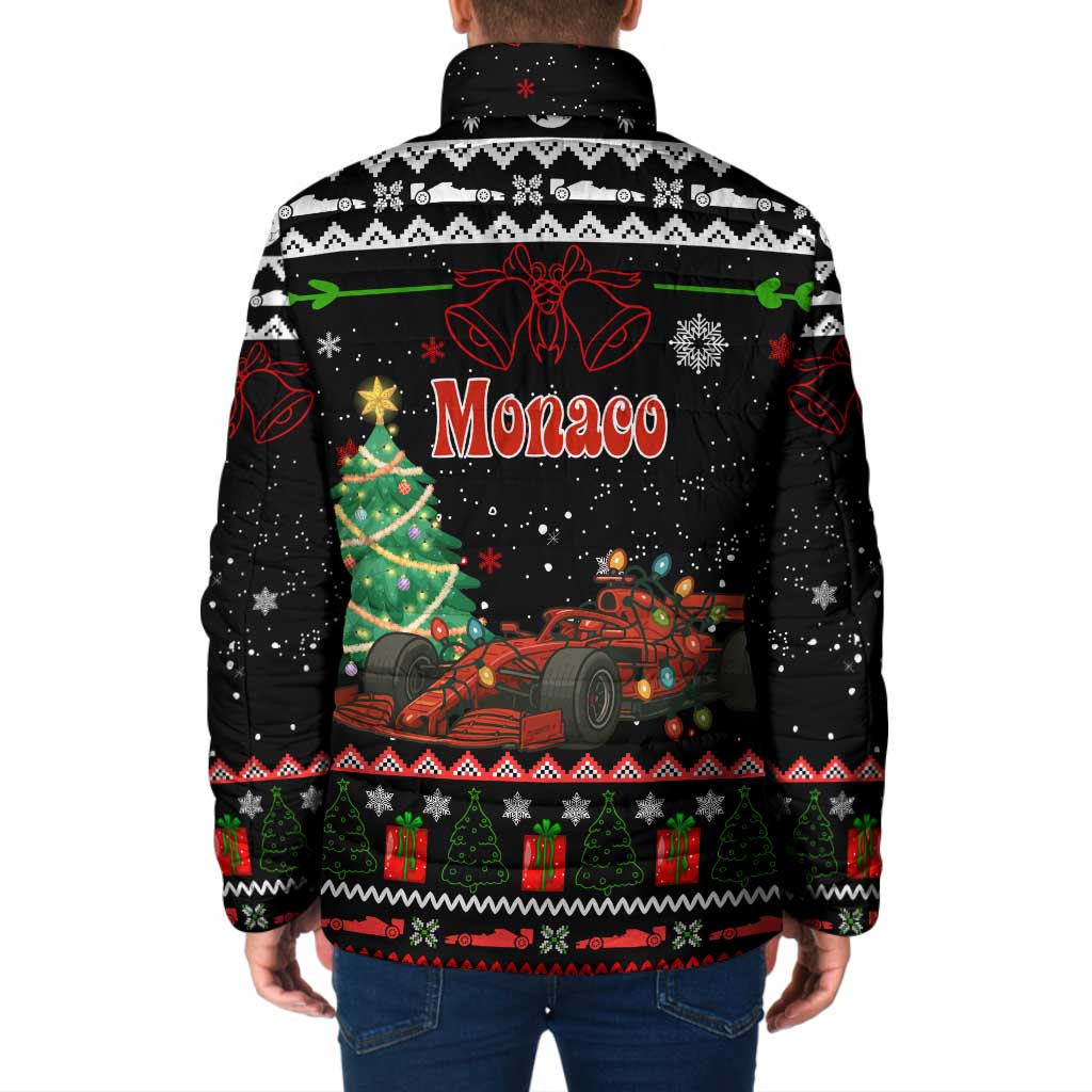 Monaco Christmas Padded Jacket with Race Car Christmas Tree and Snowflake Holiday - Wonder Print Shop