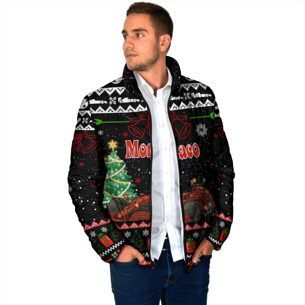 Monaco Christmas Padded Jacket with Race Car Christmas Tree and Snowflake Holiday - Wonder Print Shop