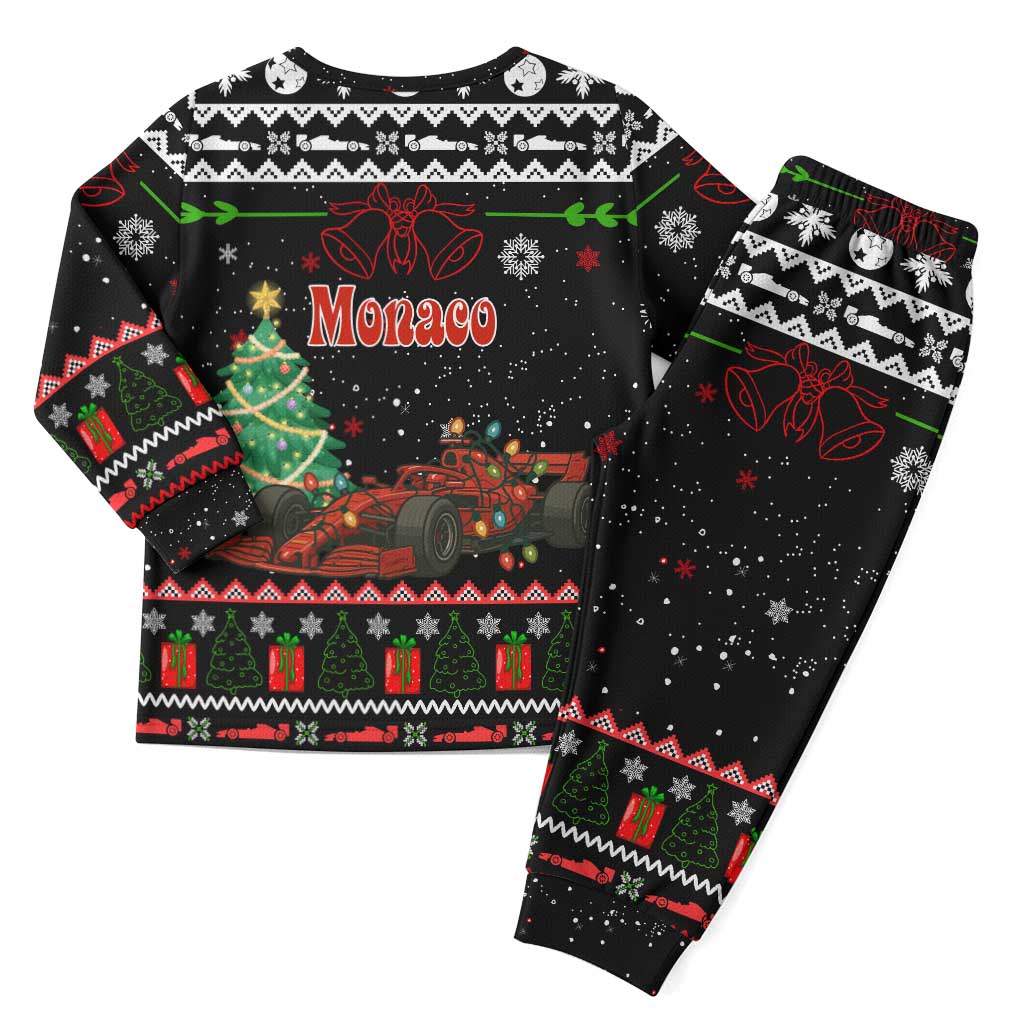 Monaco Christmas Pajama Set with Race Car Christmas Tree and Snowflake Holiday - Wonder Print Shop