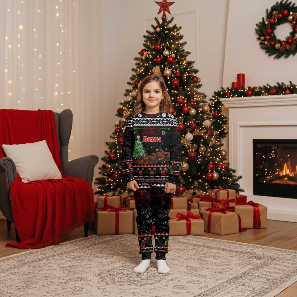 Monaco Christmas Pajama Set with Race Car Christmas Tree and Snowflake Holiday - Wonder Print Shop