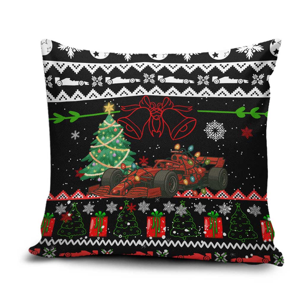 Monaco Christmas Pillow Cover with Race Car Christmas Tree and Snowflake Holiday - Wonder Print Shop
