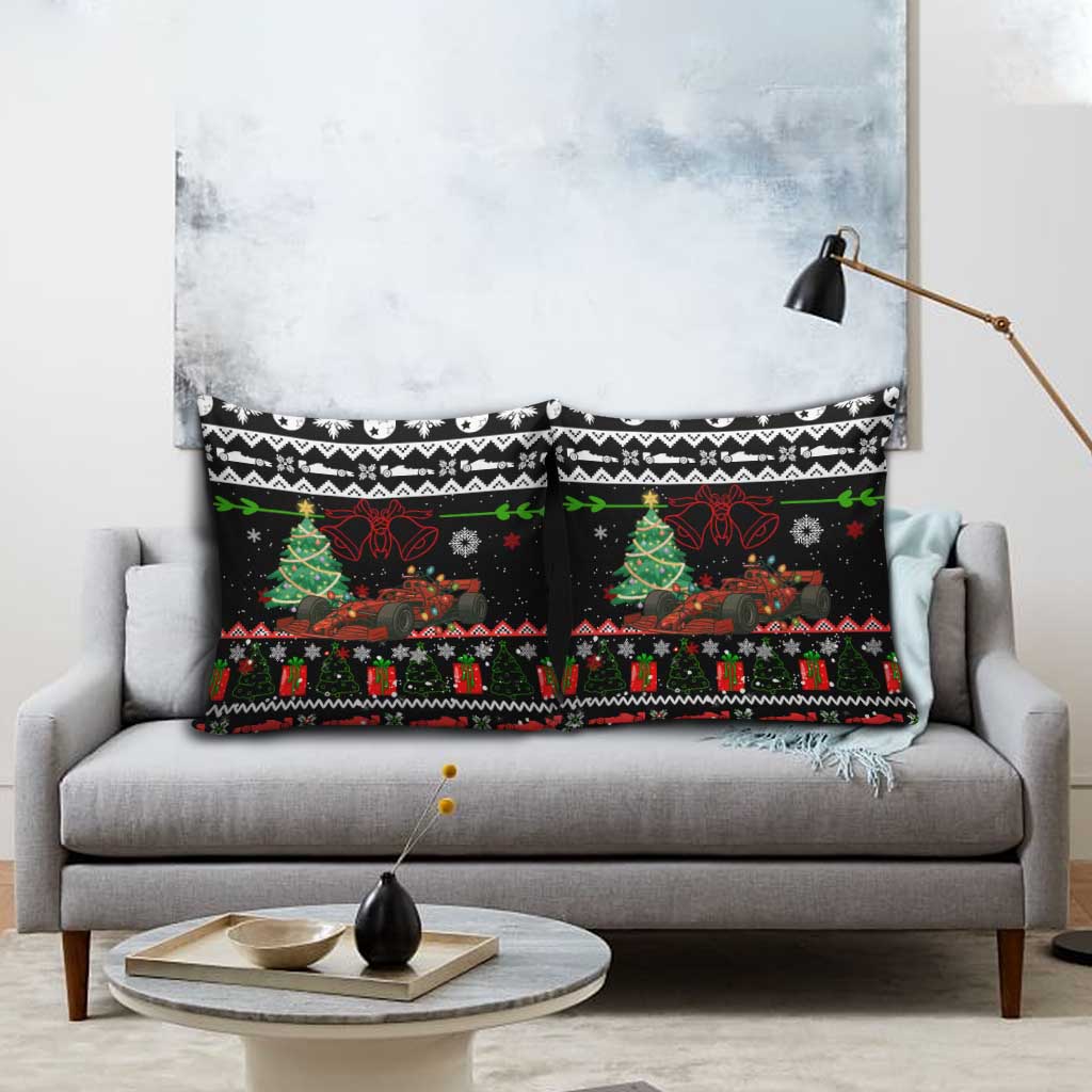 Monaco Christmas Pillow Cover with Race Car Christmas Tree and Snowflake Holiday - Wonder Print Shop