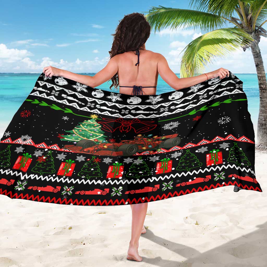Monaco Christmas Sarong with Race Car Christmas Tree and Snowflake Holiday - Wonder Print Shop