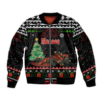 Monaco Christmas Sleeve Zip Bomber Jacket with Race Car Christmas Tree and Snowflake Holiday - Wonder Print Shop