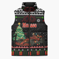 Monaco Christmas Sleeveless Puffer Jacket with Race Car Christmas Tree and Snowflake Holiday - Wonder Print Shop