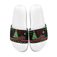Monaco Christmas Slide Sandals with Race Car Christmas Tree and Snowflake Holiday - Wonder Print Shop