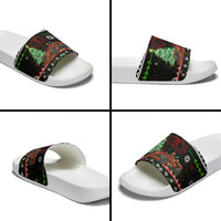 Monaco Christmas Slide Sandals with Race Car Christmas Tree and Snowflake Holiday - Wonder Print Shop