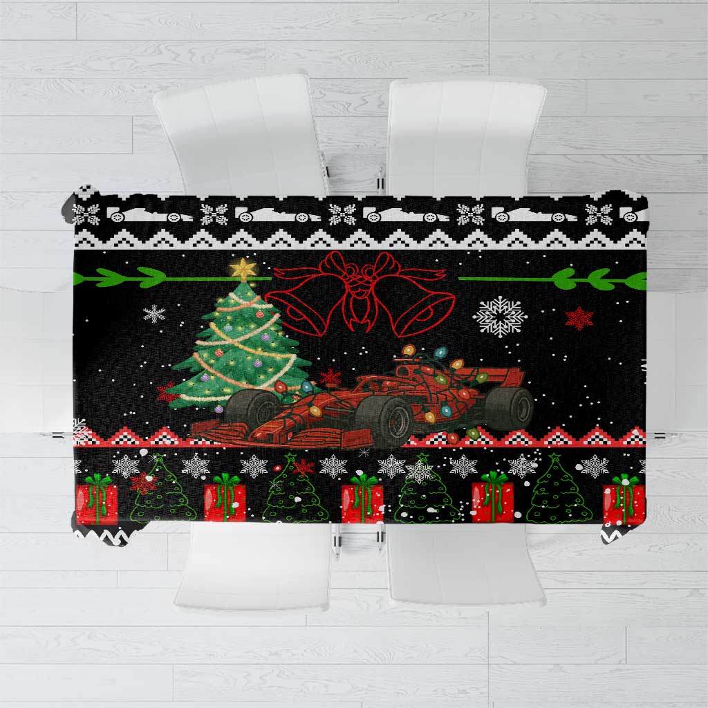 Monaco Christmas Tablecloth with Race Car Christmas Tree and Snowflake Holiday - Wonder Print Shop